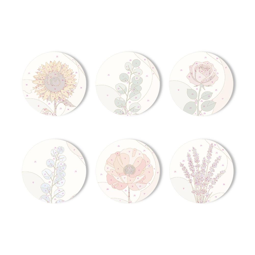Boho Neutral Botanicals paint by numbers coasters – image 11