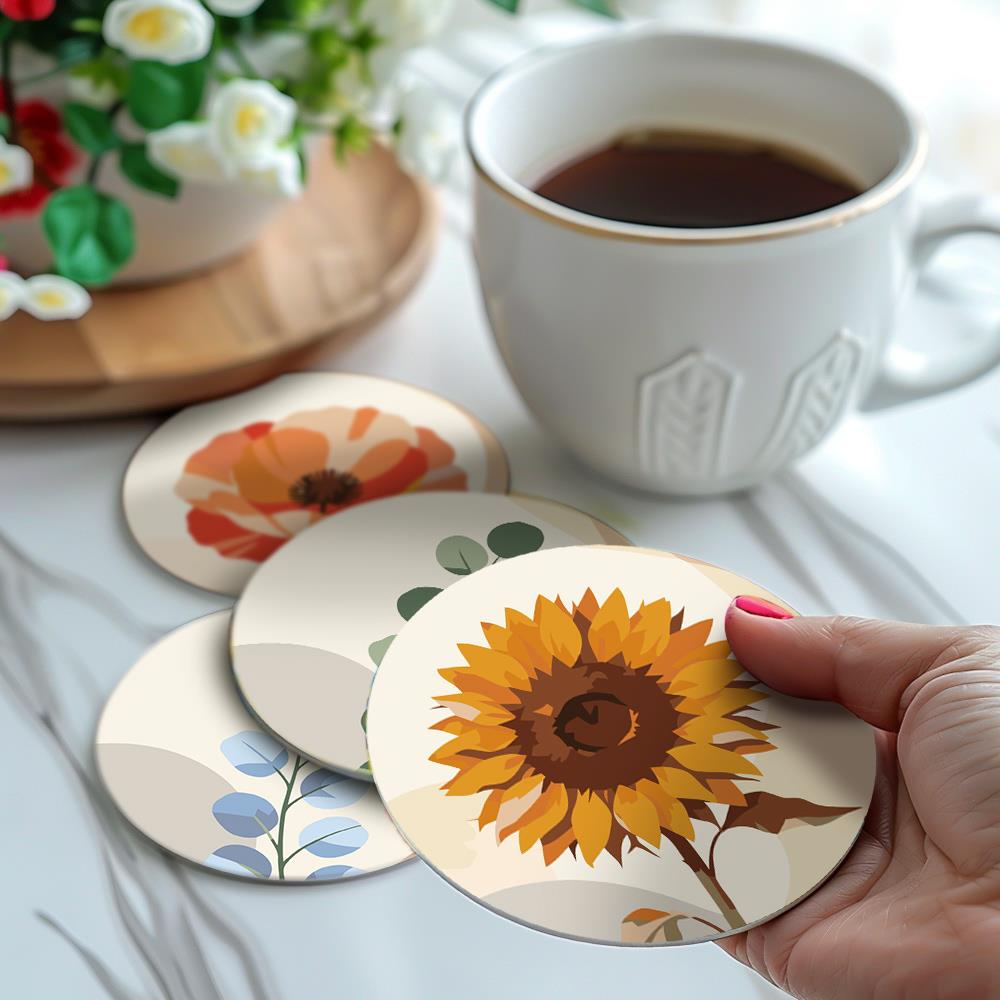 Boho Neutral Botanicals paint by numbers coasters – image 14