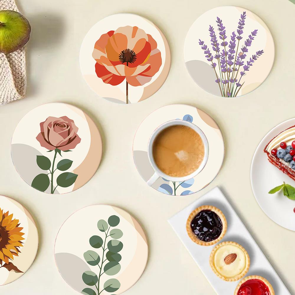 Boho Neutral Botanicals paint by numbers coasters – image 15