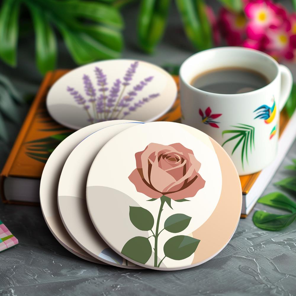 Boho Neutral Botanicals paint by numbers coasters – image 16