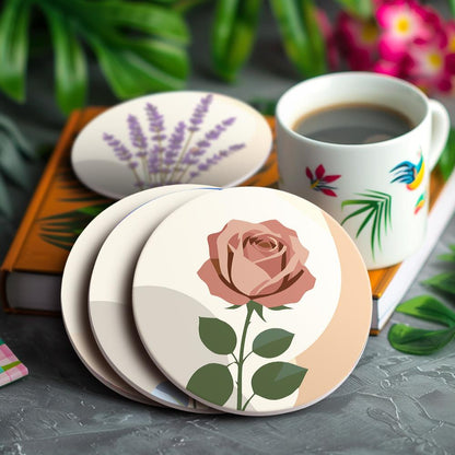 Boho Neutral Botanicals paint by numbers coasters – image 16