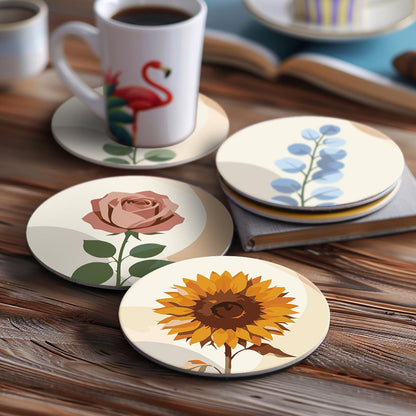 Boho Neutral Botanicals paint by numbers coasters – image 17