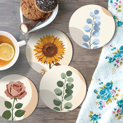 Boho Neutral Botanicals paint by numbers coasters – image 19