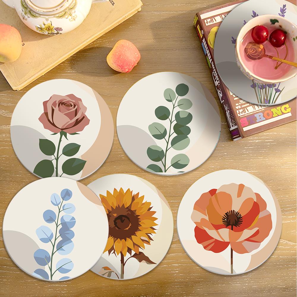 Boho Neutral Botanicals paint by numbers coasters – image 20