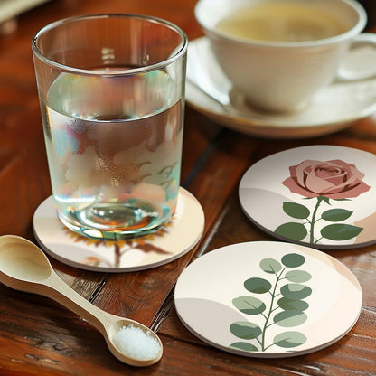 Boho Neutral Botanicals paint by numbers coasters – image 21