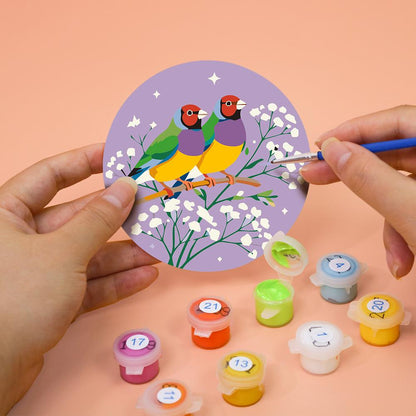 Hoopoe and Hummingbird Blooms paint by numbers coasters – image 7