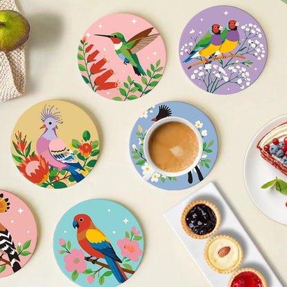 Hoopoe and Hummingbird Blooms paint by numbers coasters – image 14