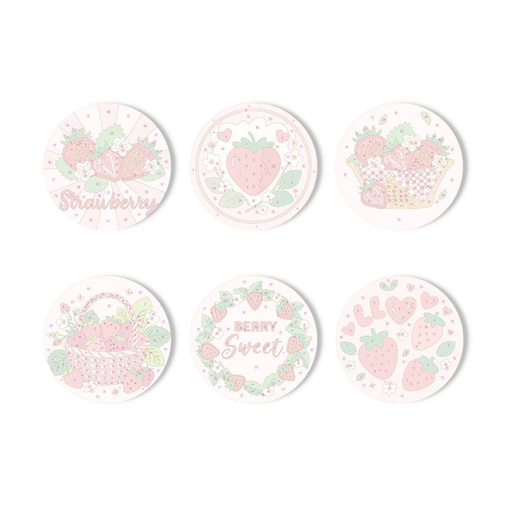 Berry Sweet Strawberry Picnic paint by numbers coasters – image 11