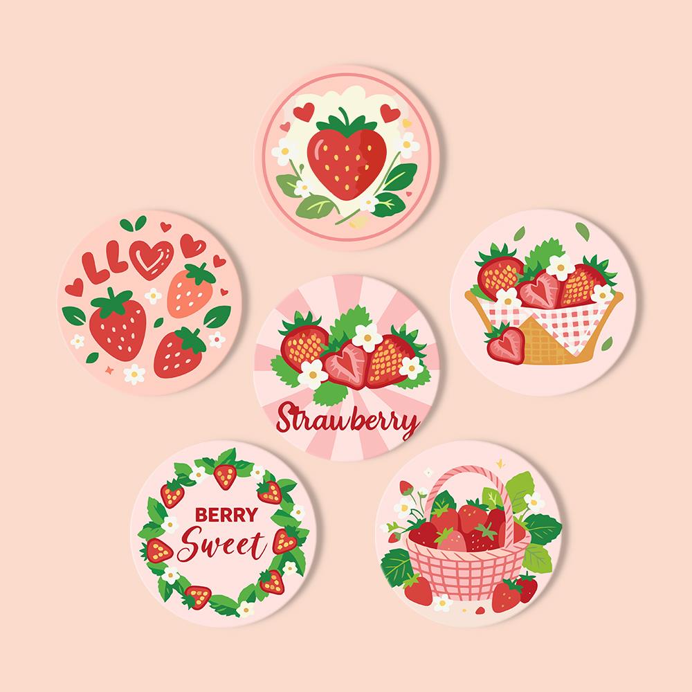 Berry Sweet Strawberry Picnic paint by numbers coasters – image 13