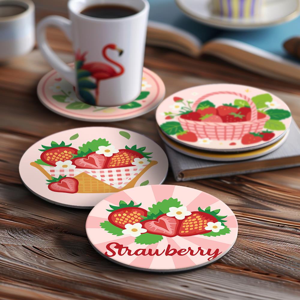 Berry Sweet Strawberry Picnic paint by numbers coasters – image 14