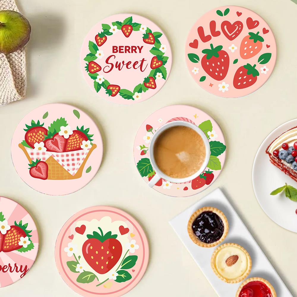 Berry Sweet Strawberry Picnic paint by numbers coasters – image 15