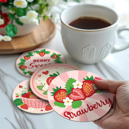 Berry Sweet Strawberry Picnic paint by numbers coasters – image 16