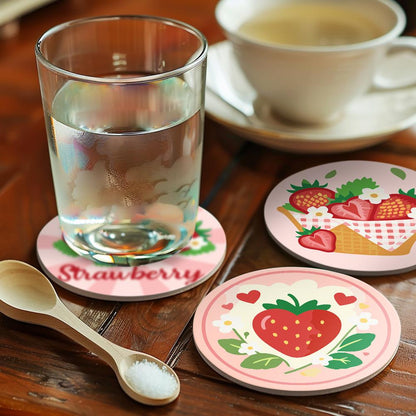 Berry Sweet Strawberry Picnic paint by numbers coasters – image 17