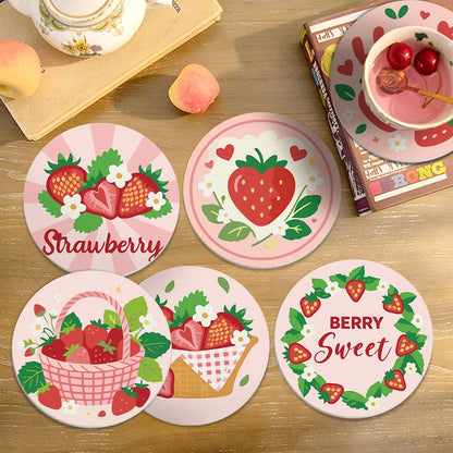 Berry Sweet Strawberry Picnic paint by numbers coasters – image 18