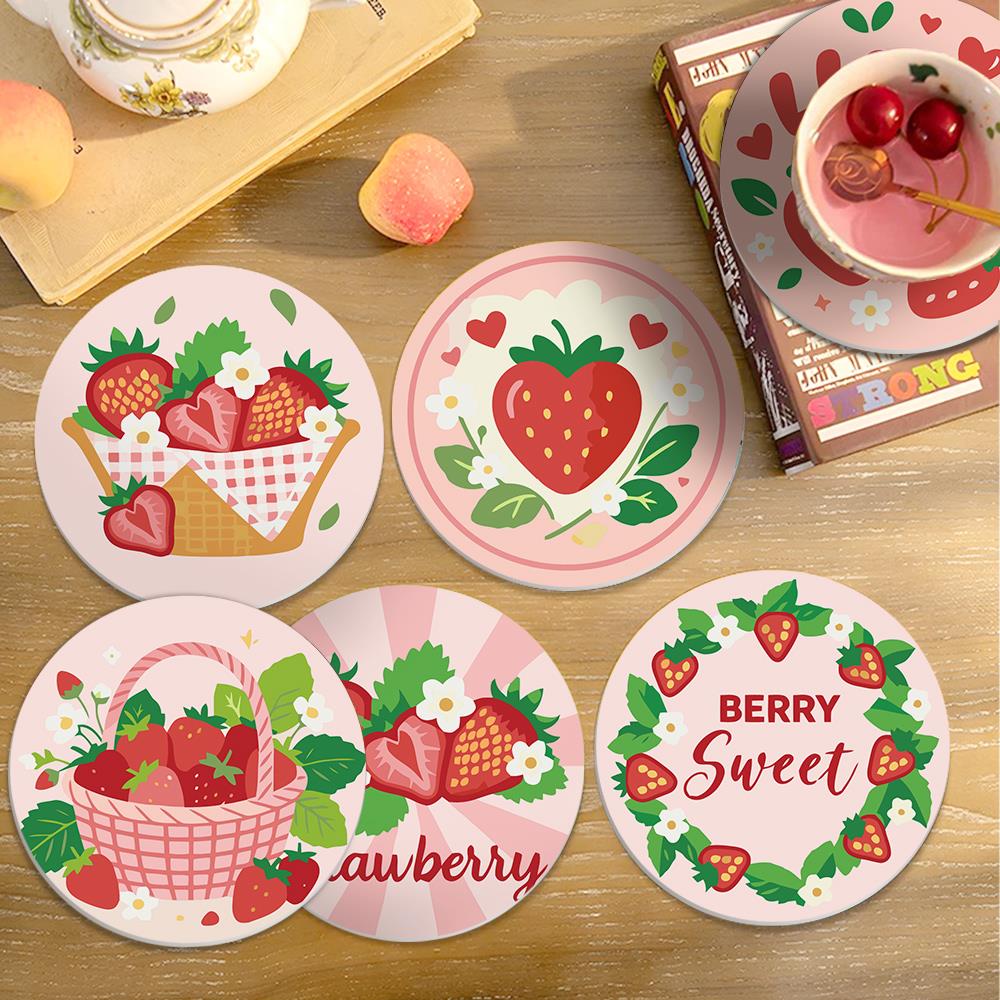 Berry Sweet Strawberry Picnic paint by numbers coasters – image 19