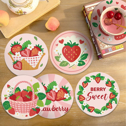 Berry Sweet Strawberry Picnic paint by numbers coasters – image 19