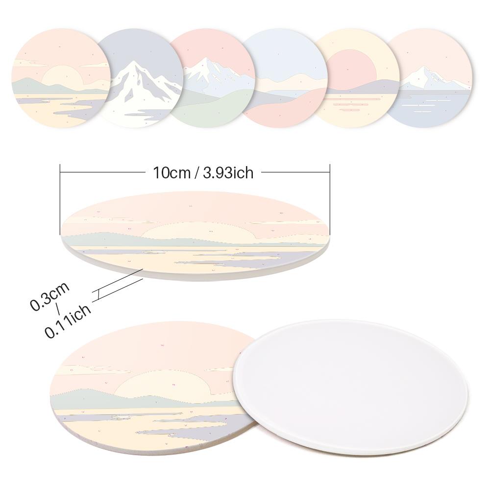 Snowcapped Sunset Horizons paint by numbers coasters – image 9