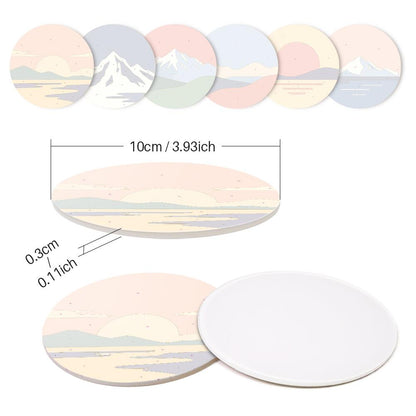 Snowcapped Sunset Horizons paint by numbers coasters – image 9