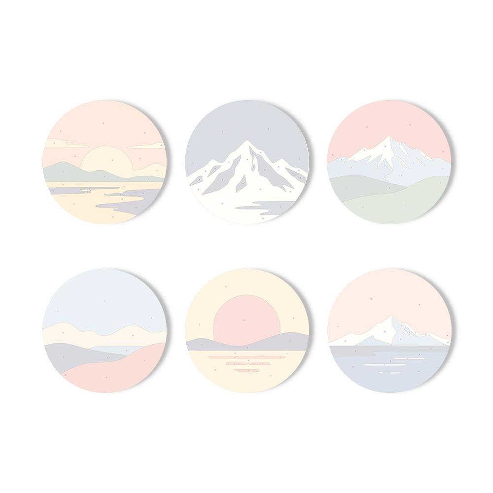 Snowcapped Sunset Horizons paint by numbers coasters – image 11