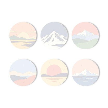 Snowcapped Sunset Horizons paint by numbers coasters – image 11