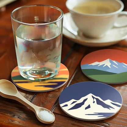 Snowcapped Sunset Horizons paint by numbers coasters – image 19