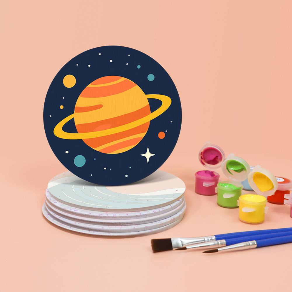 Saturn, Waves and Pine Peaks paint by numbers coasters – image 4