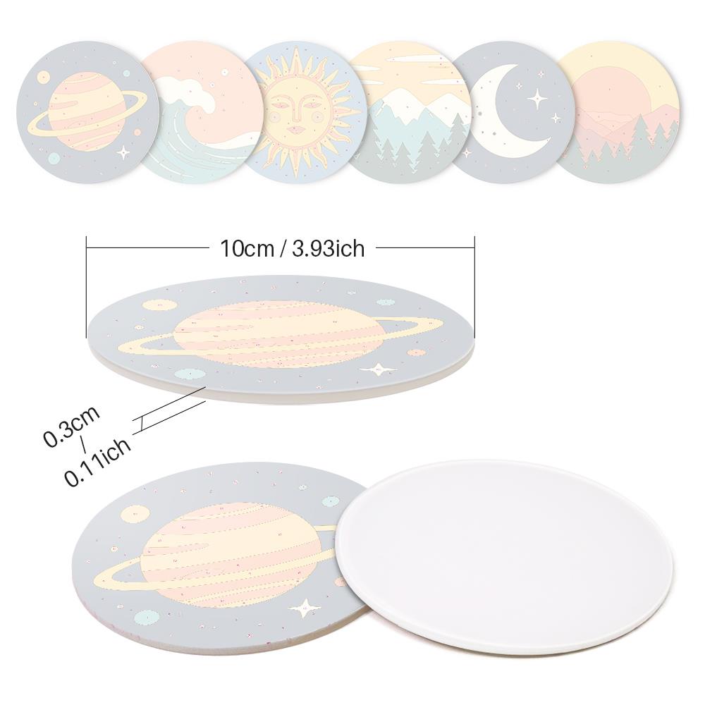 Saturn, Waves and Pine Peaks paint by numbers coasters – image 9