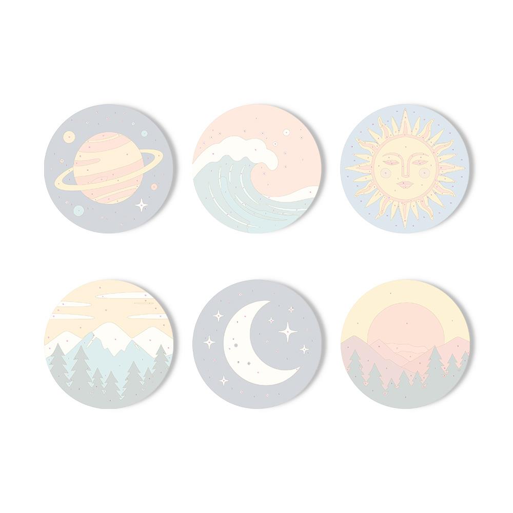 Saturn, Waves and Pine Peaks paint by numbers coasters – image 11