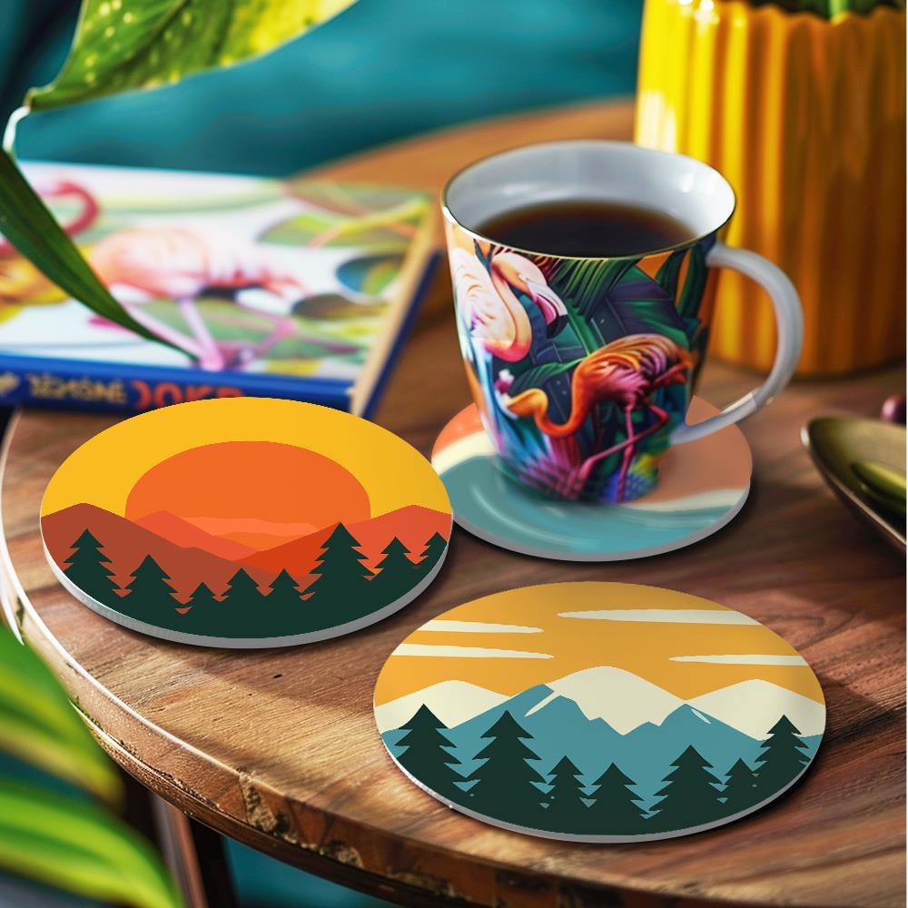 Saturn, Waves and Pine Peaks paint by numbers coasters – image 18