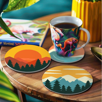Saturn, Waves and Pine Peaks paint by numbers coasters – image 18
