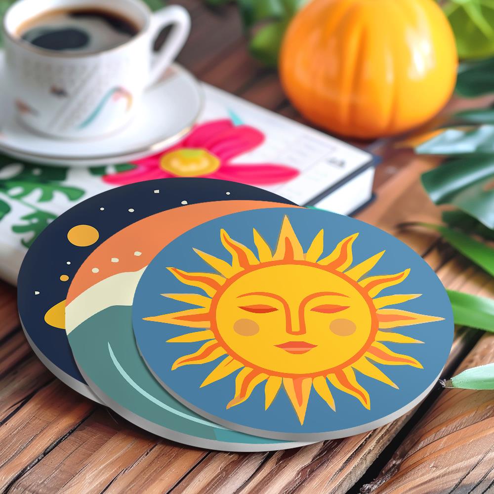 Saturn, Waves and Pine Peaks paint by numbers coasters – image 19