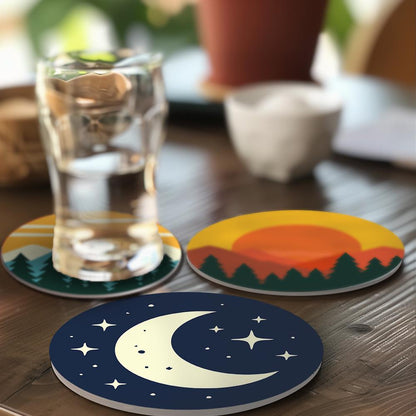 Saturn, Waves and Pine Peaks paint by numbers coasters – image 20