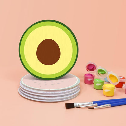 Avocado and Citrus Slices paint by numbers coasters – image 4