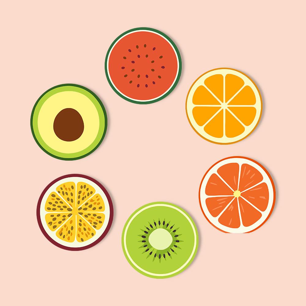 Avocado and Citrus Slices paint by numbers coasters – image 12