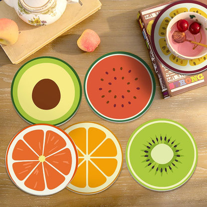 Avocado and Citrus Slices paint by numbers coasters – image 14