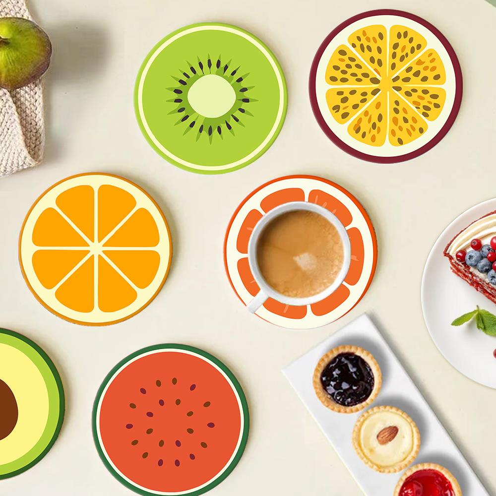 Avocado and Citrus Slices paint by numbers coasters – image 17