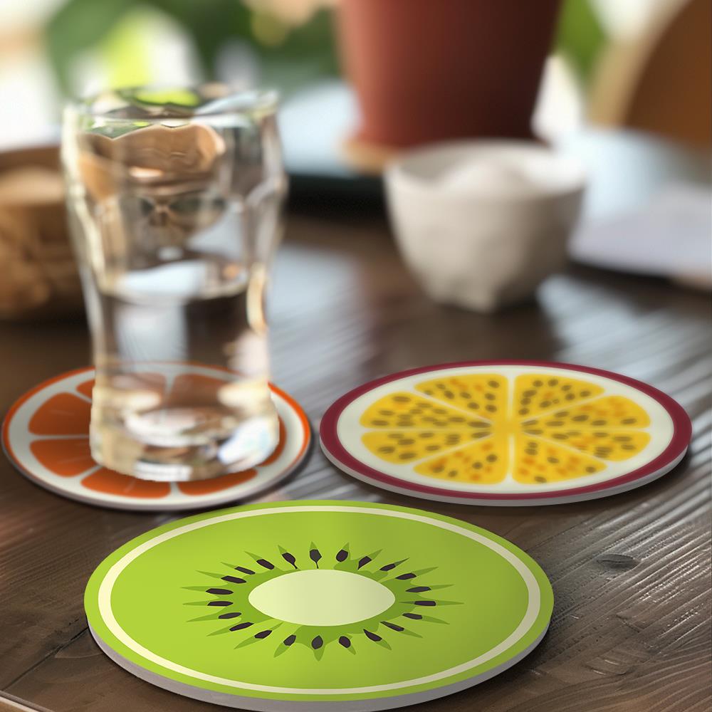 Avocado and Citrus Slices paint by numbers coasters – image 21