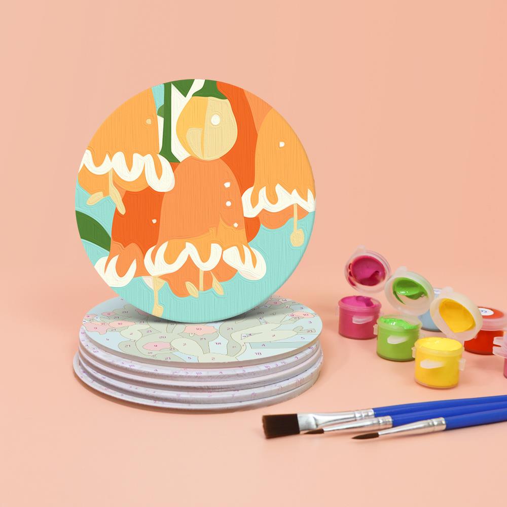 Cozy Chairs and Fresh Blooms paint by numbers coasters – image 4
