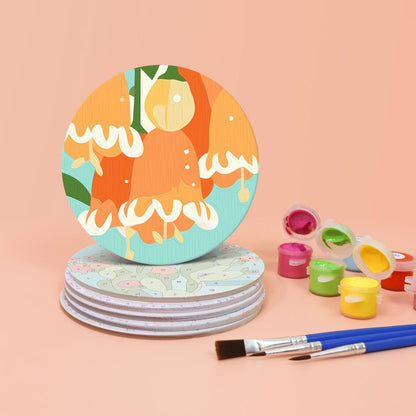 Cozy Chairs and Fresh Blooms paint by numbers coasters – image 4