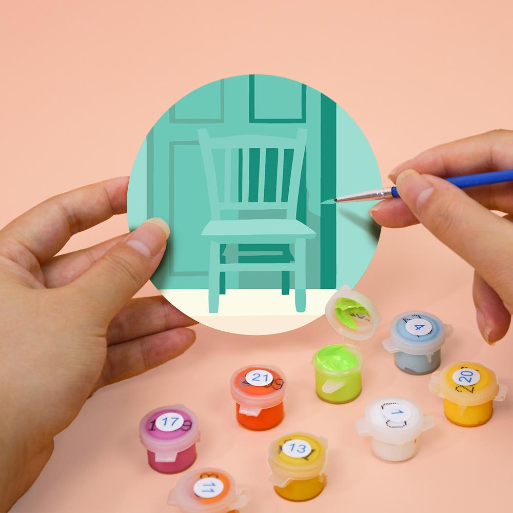 Cozy Chairs and Fresh Blooms paint by numbers coasters – image 7