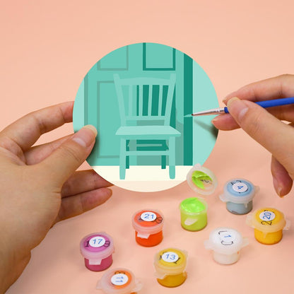 Cozy Chairs and Fresh Blooms paint by numbers coasters – image 7