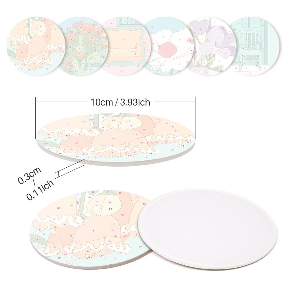 Cozy Chairs and Fresh Blooms paint by numbers coasters – image 9