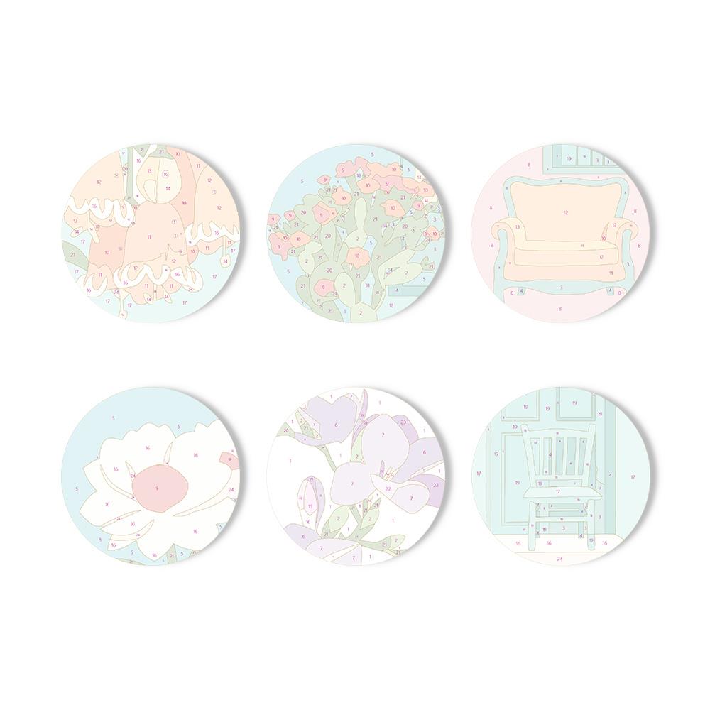Cozy Chairs and Fresh Blooms paint by numbers coasters – image 11