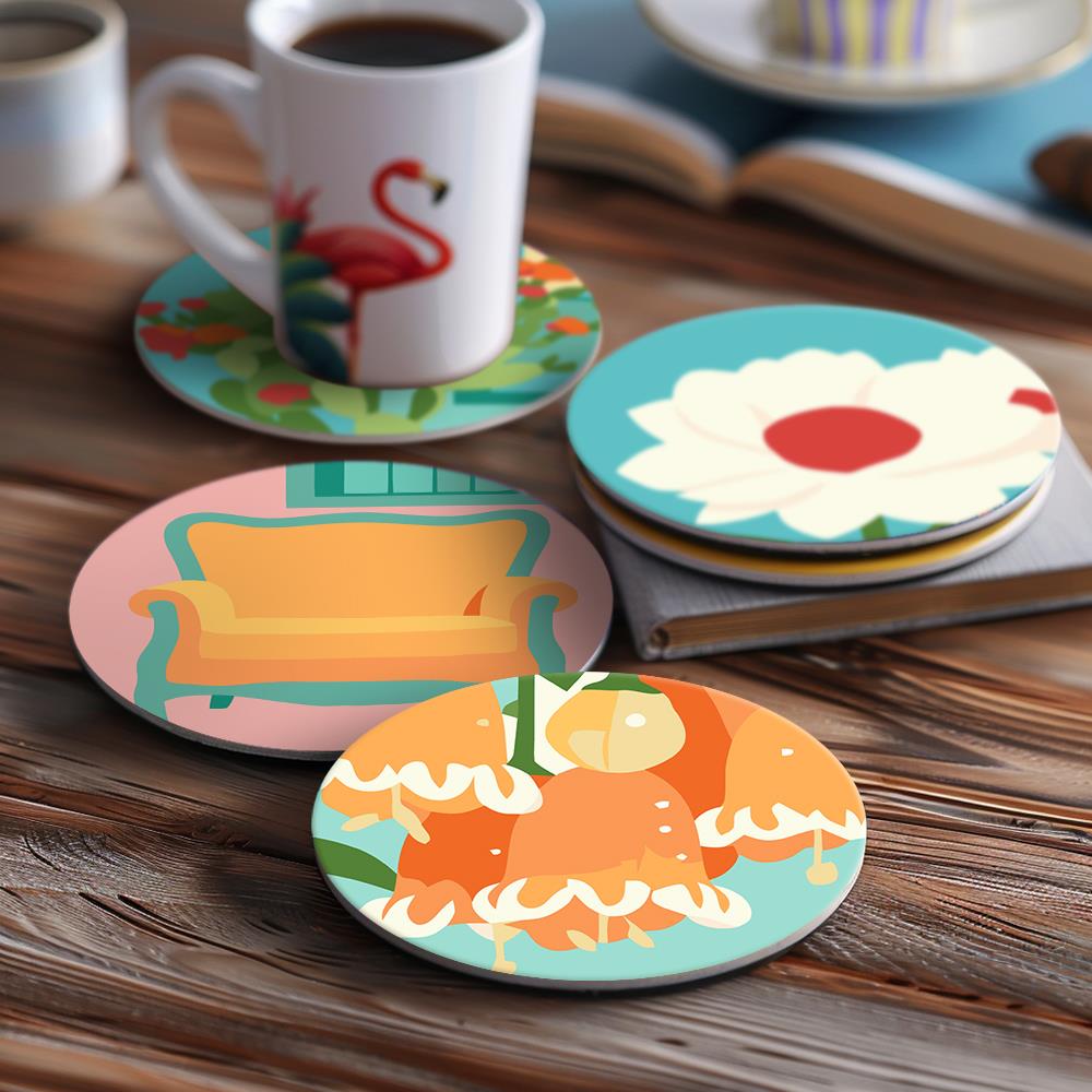 Cozy Chairs and Fresh Blooms paint by numbers coasters – image 14