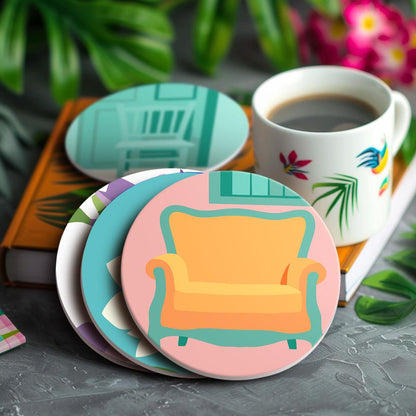 Cozy Chairs and Fresh Blooms paint by numbers coasters – image 15