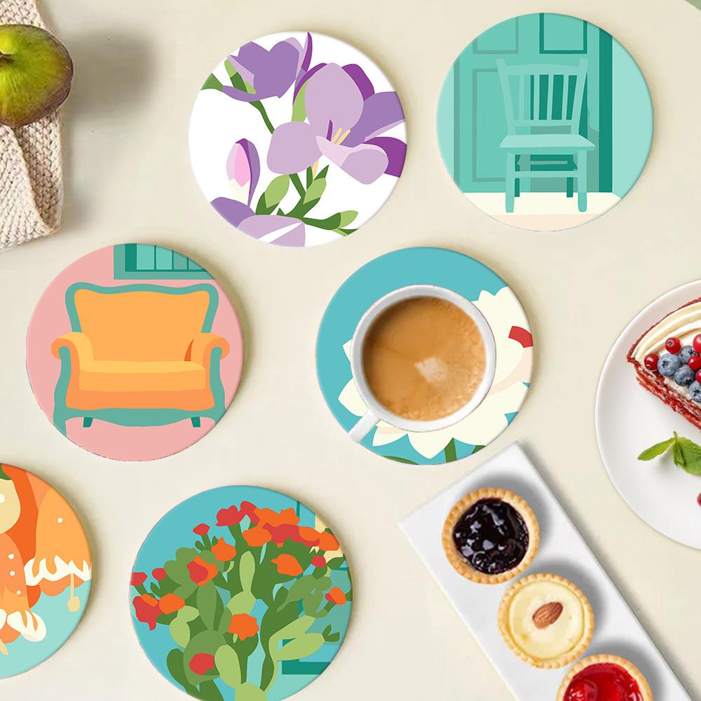 Cozy Chairs and Fresh Blooms paint by numbers coasters – image 16