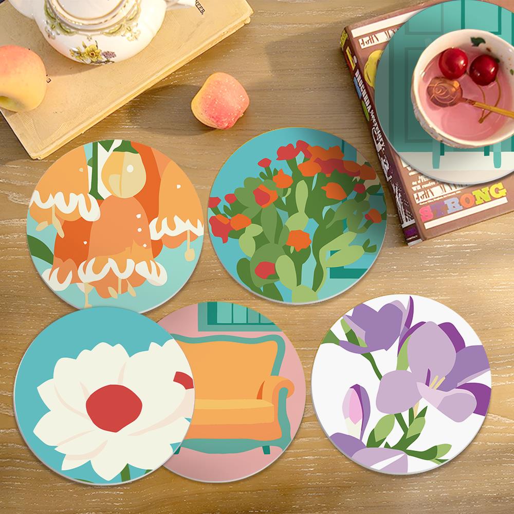 Cozy Chairs and Fresh Blooms paint by numbers coasters – image 19