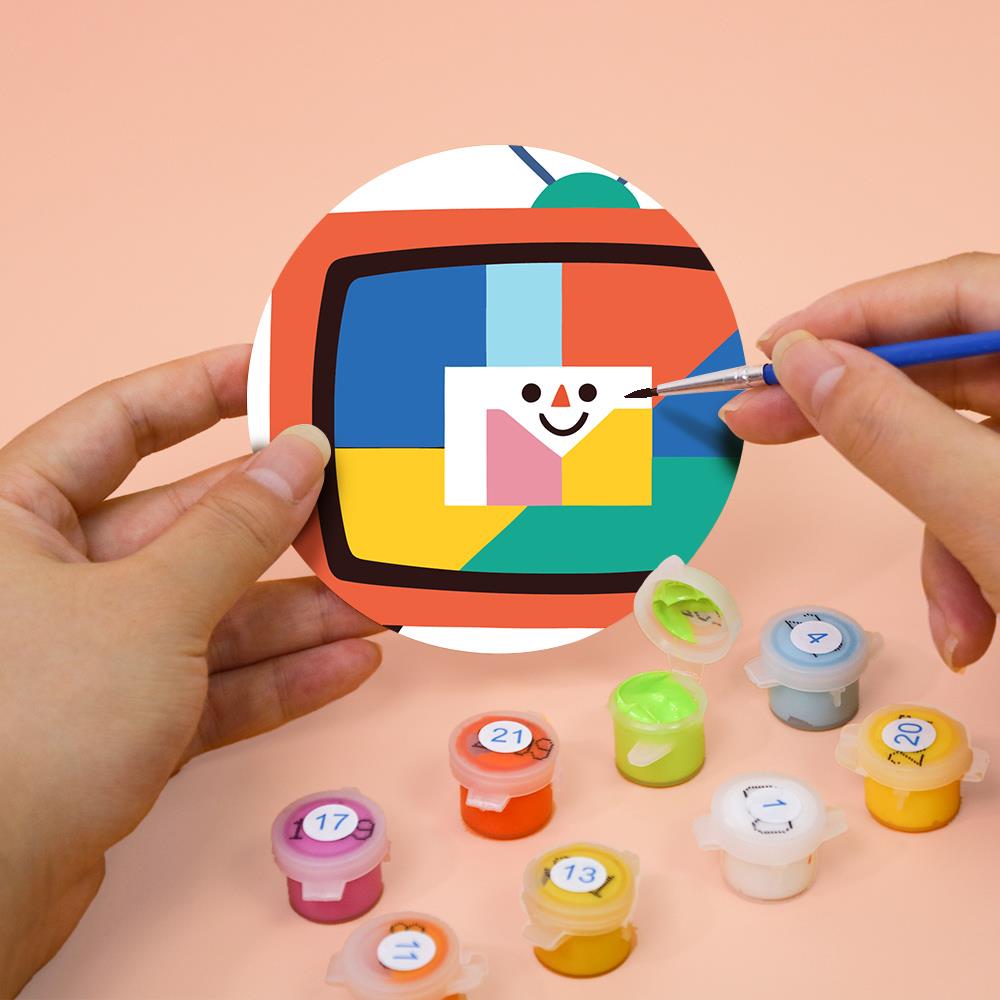 Smiling Retro Gadgets paint by numbers coasters – image 7