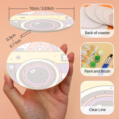 Smiling Retro Gadgets paint by numbers coasters – image 8