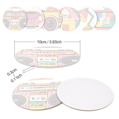 Smiling Retro Gadgets paint by numbers coasters – image 9